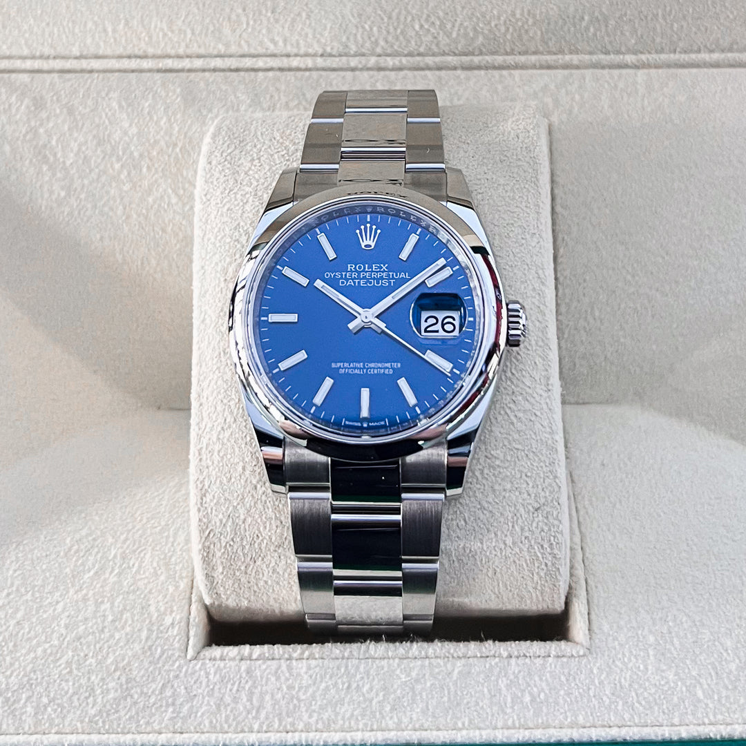 Rolex Datejust36 36mm Steel Blue Dial Stick Markers 2024 Ref m126200-0006 (#848)