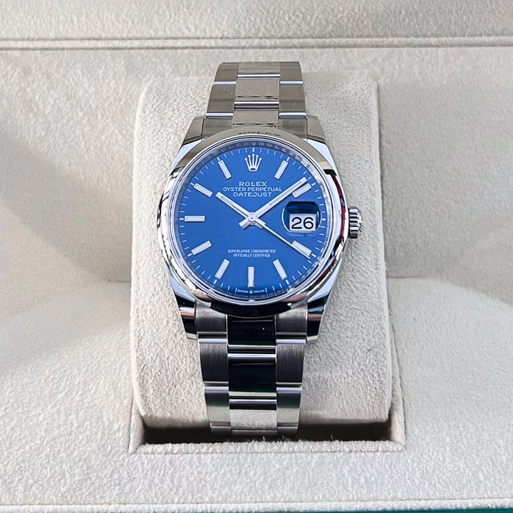 Rolex Datejust36 36mm Steel Blue Dial Stick Markers 2024 Ref m126200-0006 (#848)