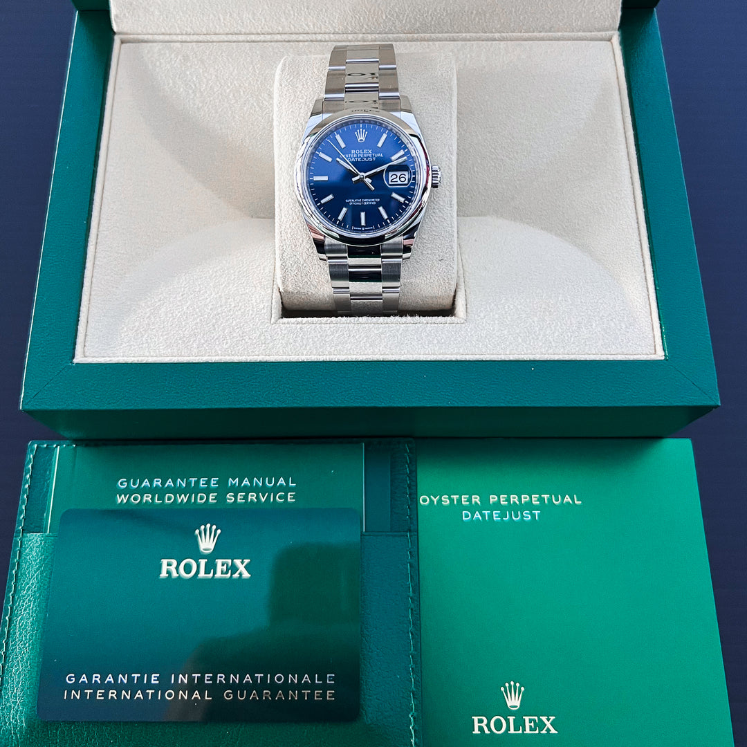 Rolex Datejust36 36mm Steel Blue Dial Stick Markers 2024 Ref m126200-0006 (#848)