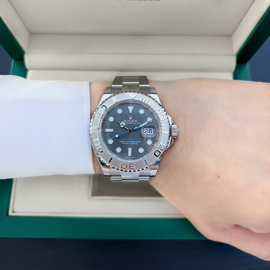 Rolex Yacht-Master40 40mm Steel/Plat Slate Dial Button Markers 2025 Ref m126622-0001 (#981)