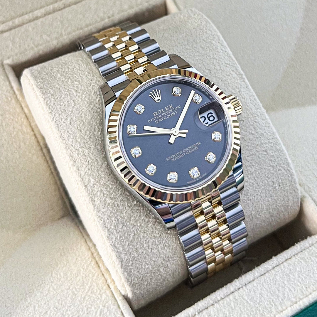 Rolex Datejust31 31mm Steel/YG Dark Grey Dial Diamond Markers 2024 Ref m278273-0022 (#862)