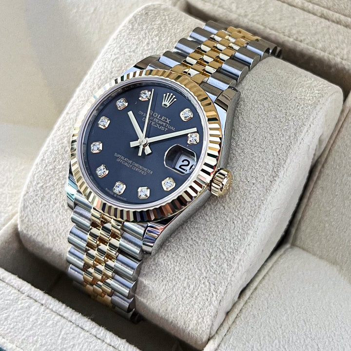 Rolex Datejust31 31mm Steel/YG Dark Grey Dial Diamond Markers 2024 Ref m278273-0022 (#862)