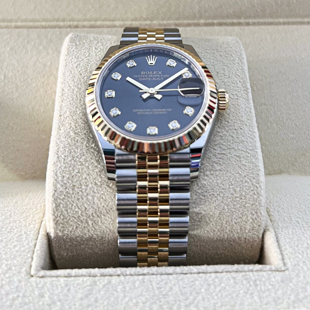 Rolex Datejust31 31mm Steel/YG Dark Grey Dial Diamond Markers 2024 Ref m278273-0022 (#862)