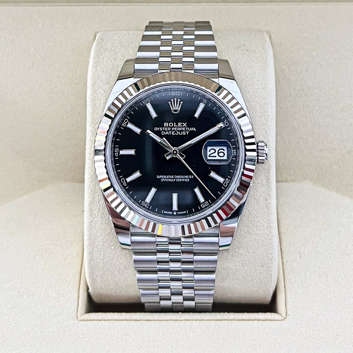 Rolex Datejust41 41mm Steel/WG Black Dial Stick Markers 2024 Ref m126334-0018 (#864)