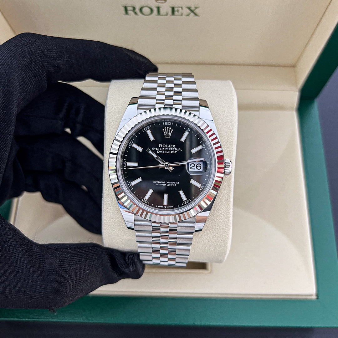 Rolex Datejust41 41mm Steel/WG Black Dial Stick Markers 2024 Ref m126334-0018 (#864)