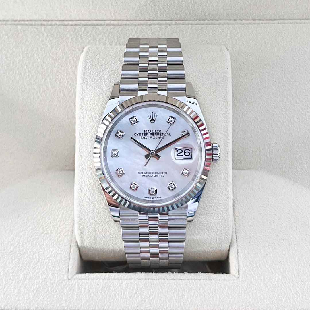 Rolex Datejust36 36mm Steel MOP Dial Diamond Markers 2024 Ref m126234-0019 (#877)
