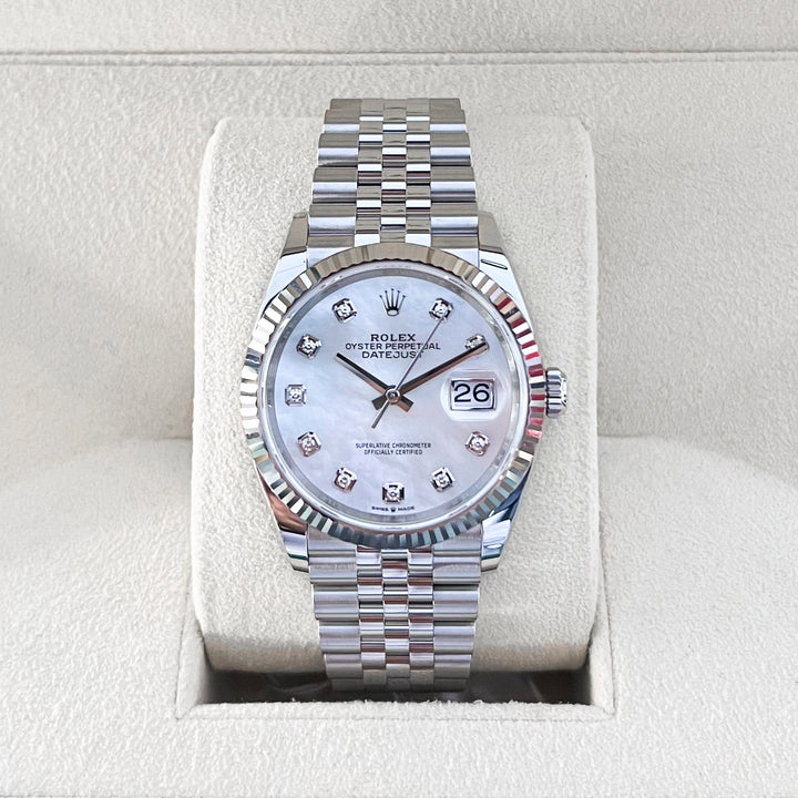Rolex Datejust36 36mm Steel MOP Dial Diamond Markers 2024 Ref m126234-0019 (#877)