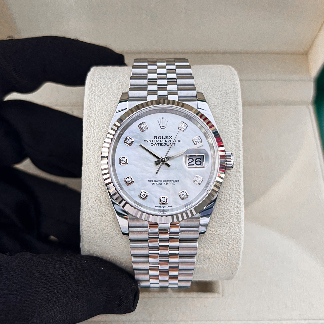 Rolex Datejust36 36mm Steel MOP Dial Diamond Markers 2024 Ref m126234-0019 (#877)