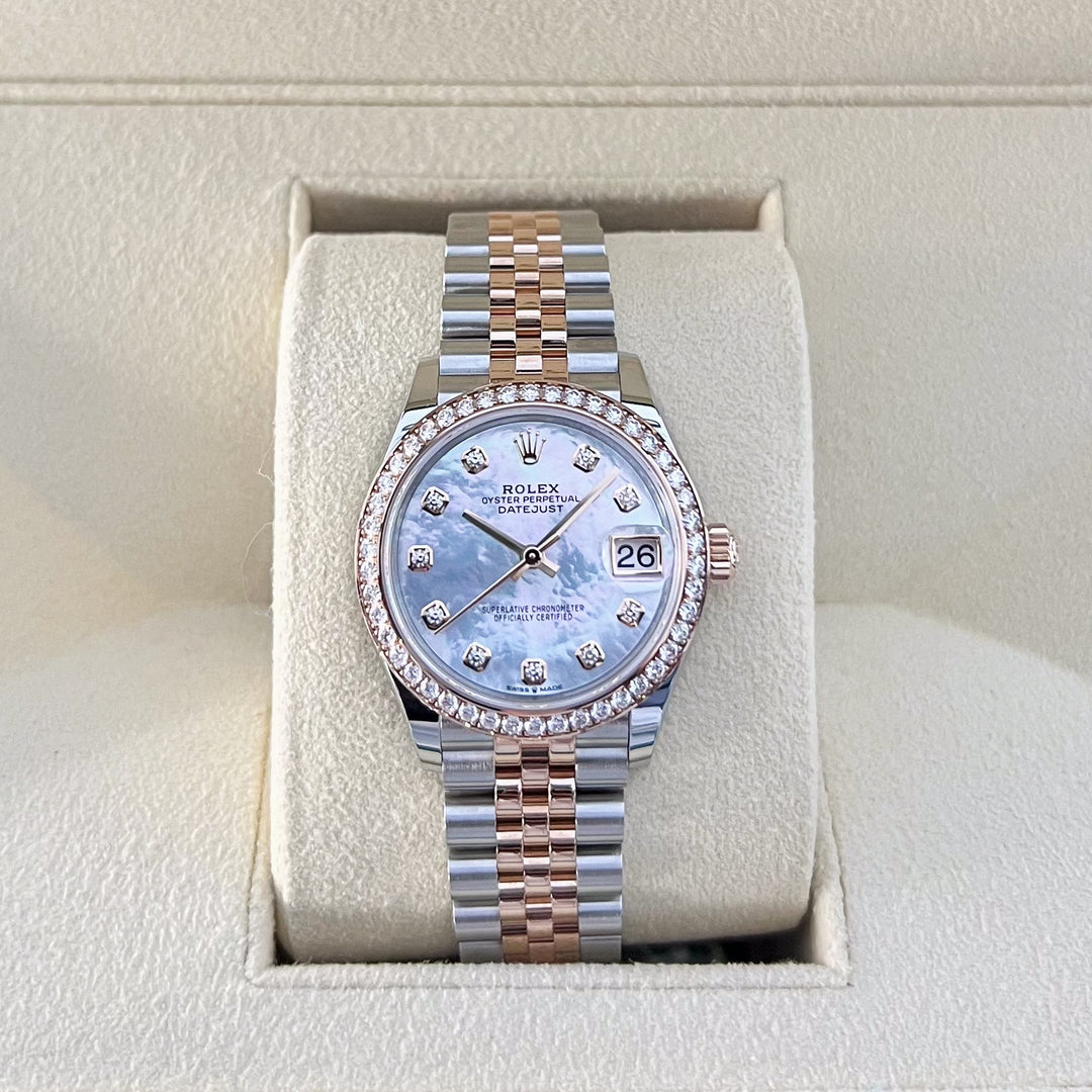 Rolex Datejust31 31mm Steel/RG MOP Dial Diamond Markers 2024 Ref m278381rbr-0026 (#878)