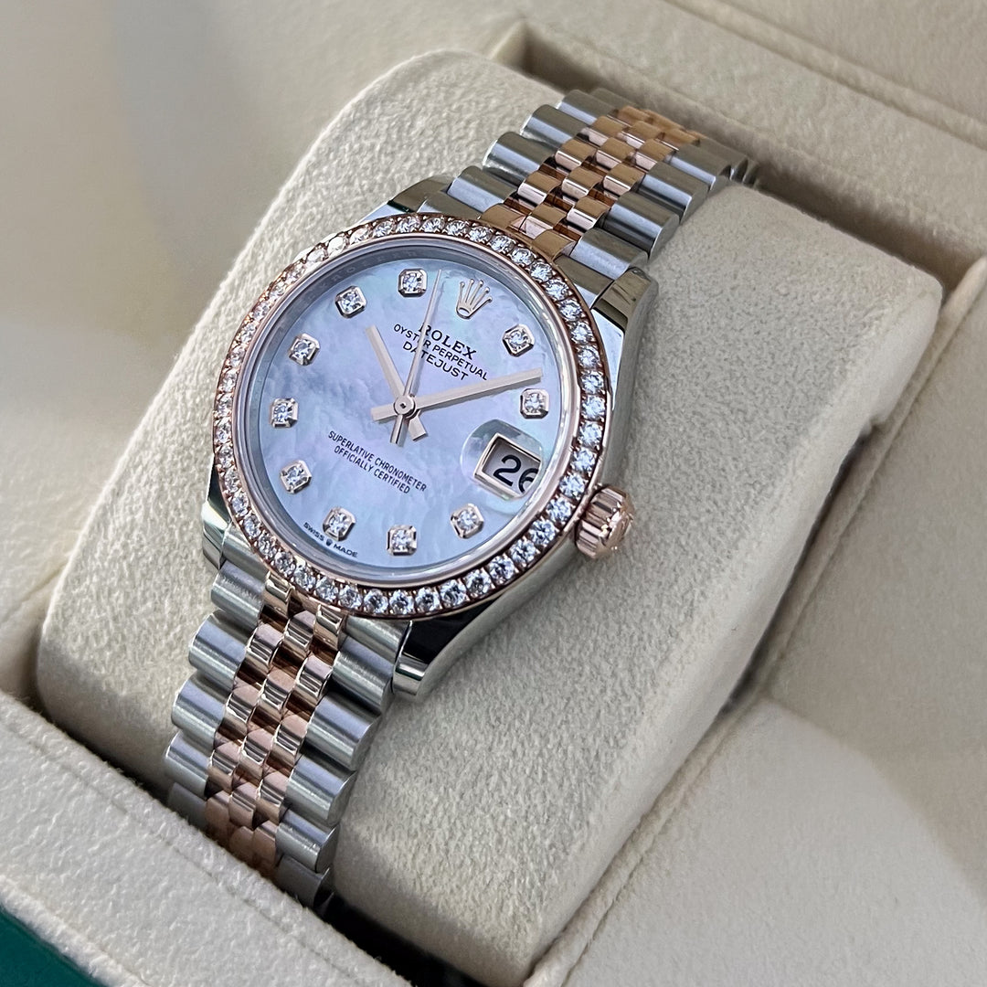 Rolex Datejust31 31mm Steel/RG MOP Dial Diamond Markers 2024 Ref m278381rbr-0026 (#878)
