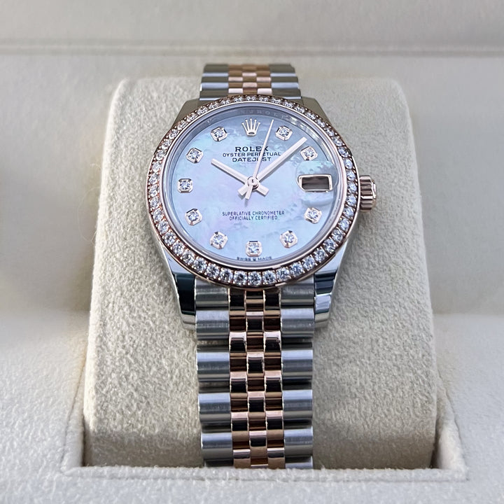 Rolex Datejust31 31mm Steel/RG MOP Dial Diamond Markers 2024 Ref m278381rbr-0026 (#878)