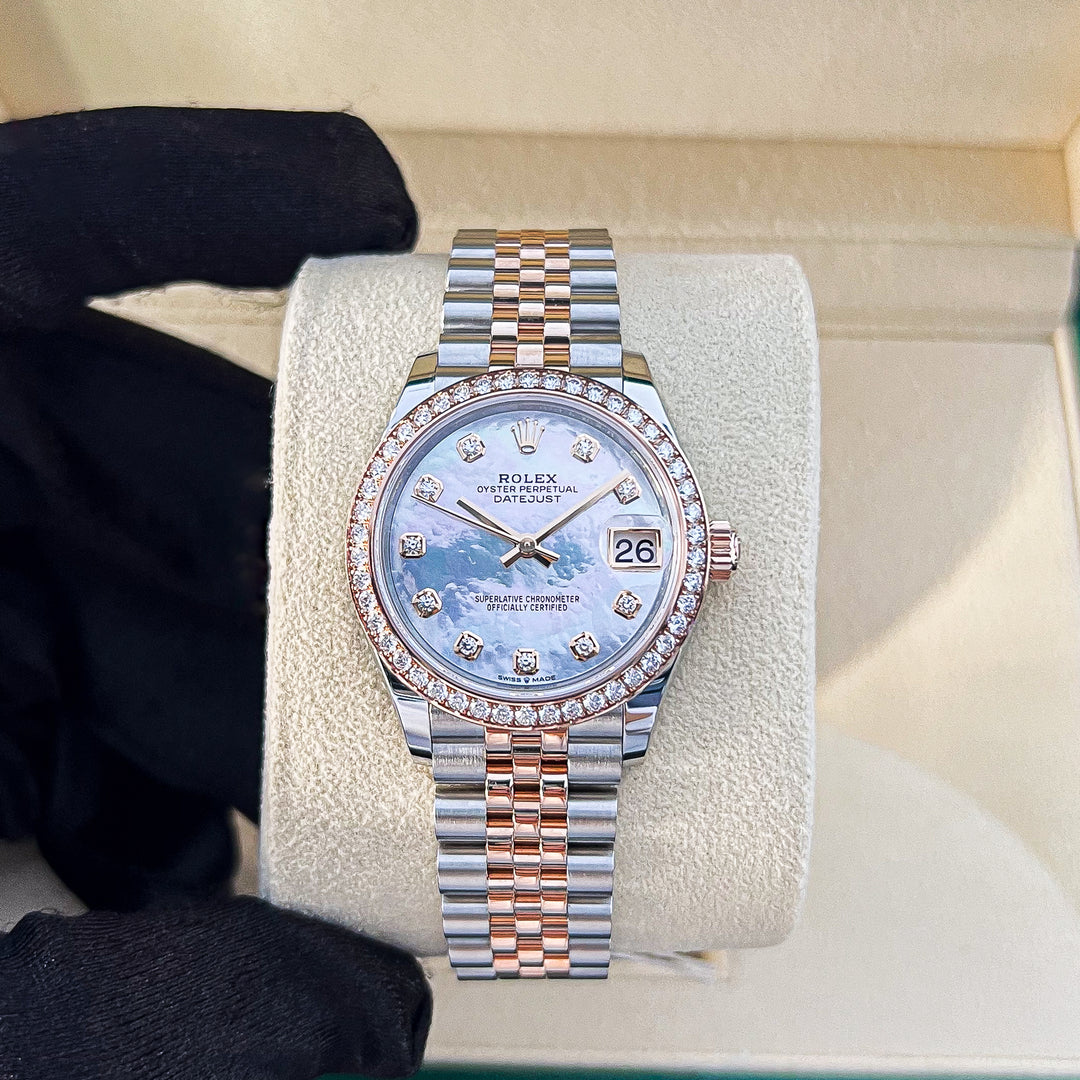 Rolex Datejust31 31mm Steel/RG MOP Dial Diamond Markers 2024 Ref m278381rbr-0026 (#878)