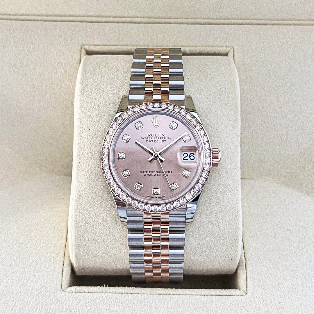 Rolex Datejust31 31mm Steel/RG Rosé Dial Diamond Markers 2025 Ref m278381rbr-0024 (#978)