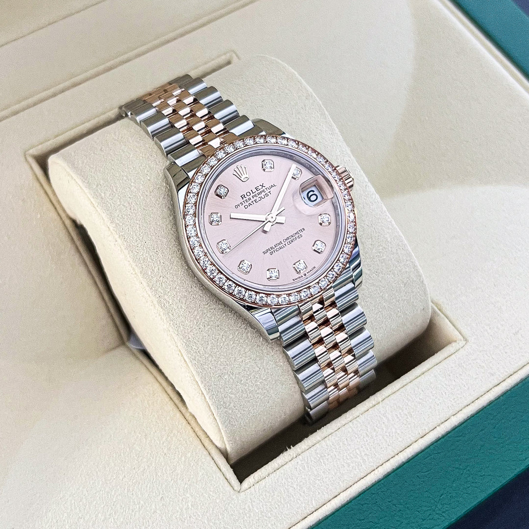 Rolex Datejust31 31mm Steel/RG Rosé Dial Diamond Markers 2025 Ref m278381rbr-0024 (#978)
