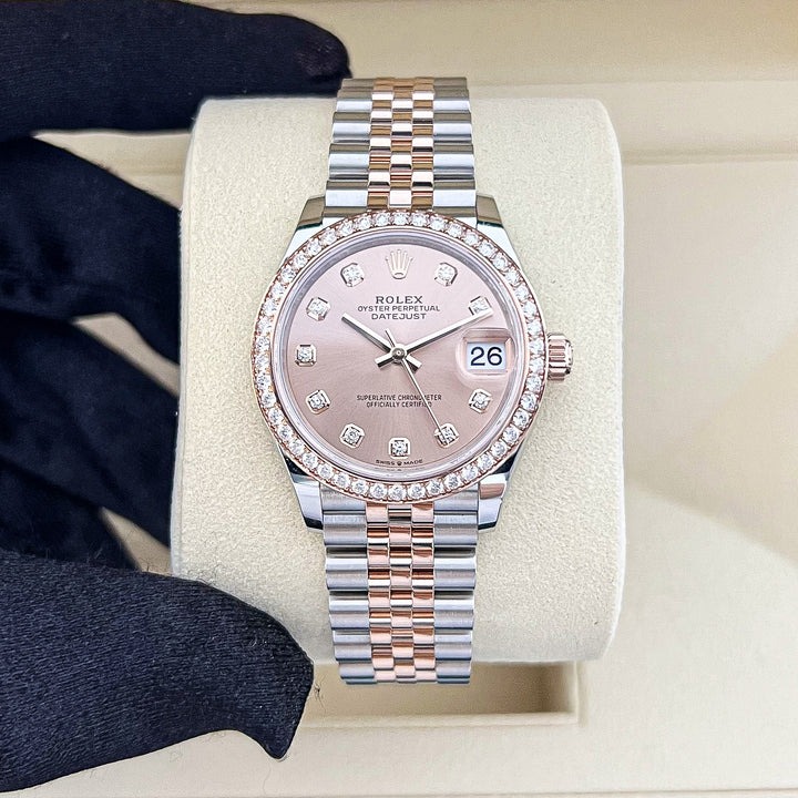 Rolex Datejust31 31mm Steel/RG Rosé Dial Diamond Markers 2025 Ref m278381rbr-0024 (#978)