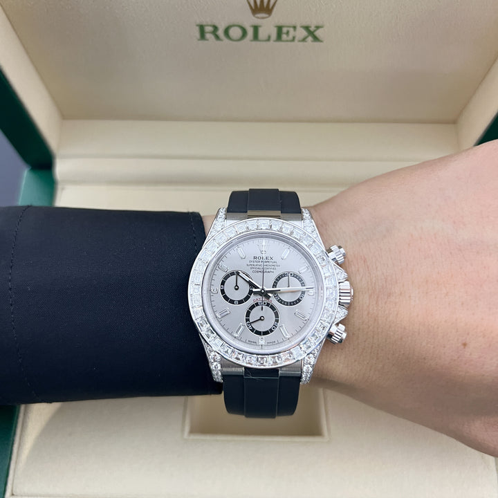 Rolex Cosmograph Daytona 40mm WG Silver Dial Diamond Markers 2024 Ref m126539tbr-0002 (#941)