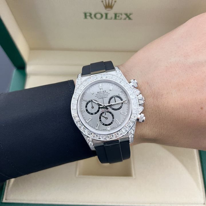 Rolex Cosmograph Daytona 40mm WG Silver Dial Diamond Markers 2024 Ref m126539tbr-0002 (#941)