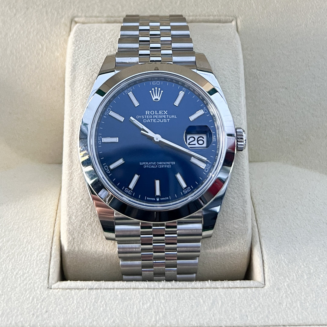 Rolex Datejust41 41mm Steel Blue Dial Stick Markers 2025 Ref m126300-0002 (#938)