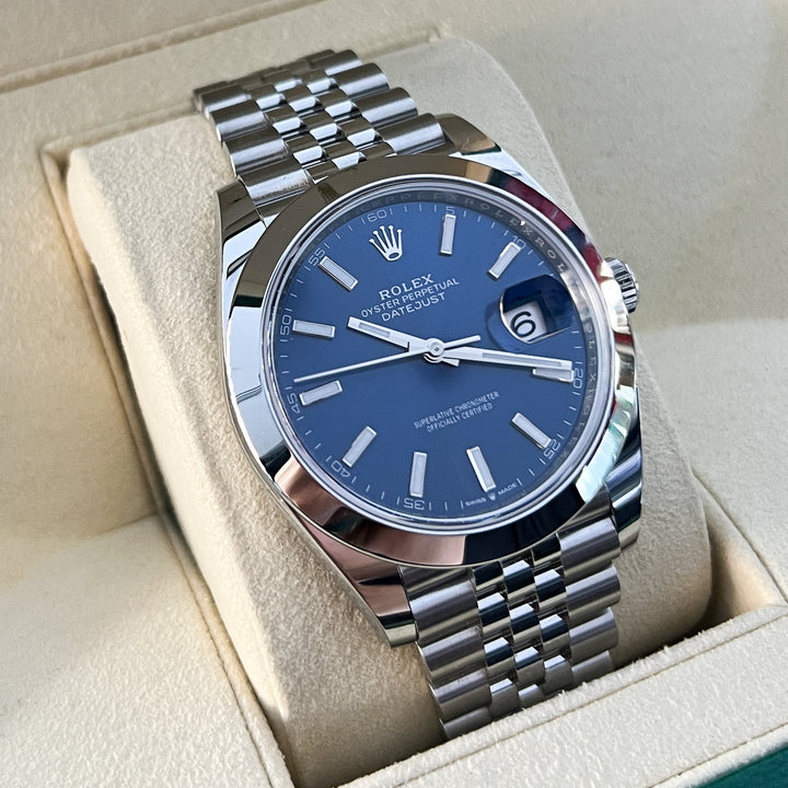 Rolex Datejust41 41mm Steel Blue Dial Stick Markers 2025 Ref m126300-0002 (#938)
