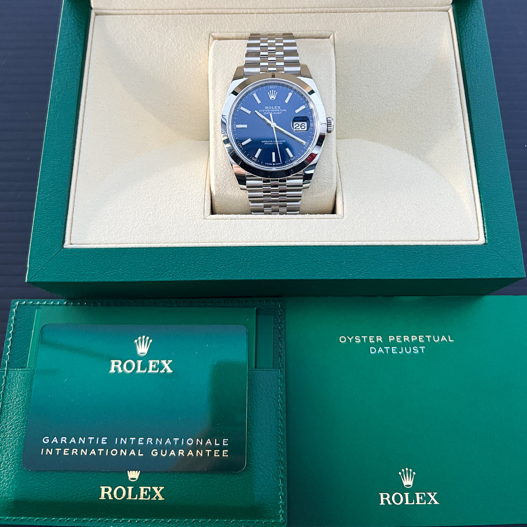Rolex Datejust41 41mm Steel Blue Dial Stick Markers 2025 Ref m126300-0002 (#938)