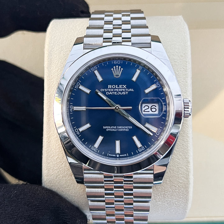 Rolex Datejust41 41mm Steel Blue Dial Stick Markers 2025 Ref m126300-0002 (#938)