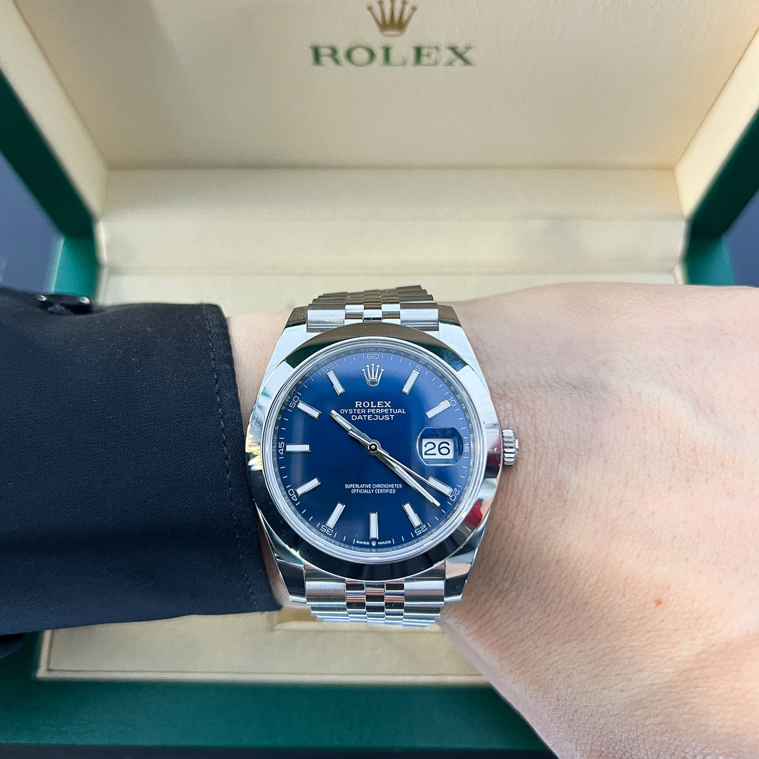 Rolex Datejust41 41mm Steel Blue Dial Stick Markers 2025 Ref m126300-0002 (#938)