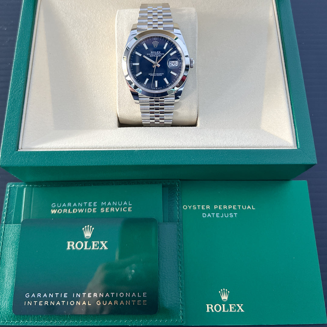 Rolex Datejust41 41mm Steel Blue Dial Stick Markers 2025 Ref m126300-0002 (#946)