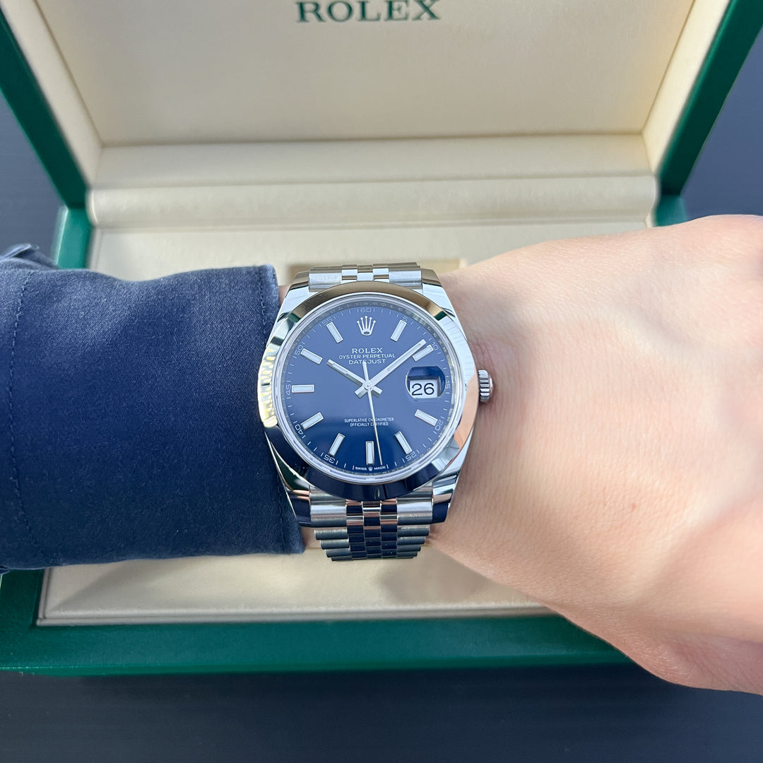 Rolex Datejust41 41mm Steel Blue Dial Stick Markers 2025 Ref m126300-0002 (#946)