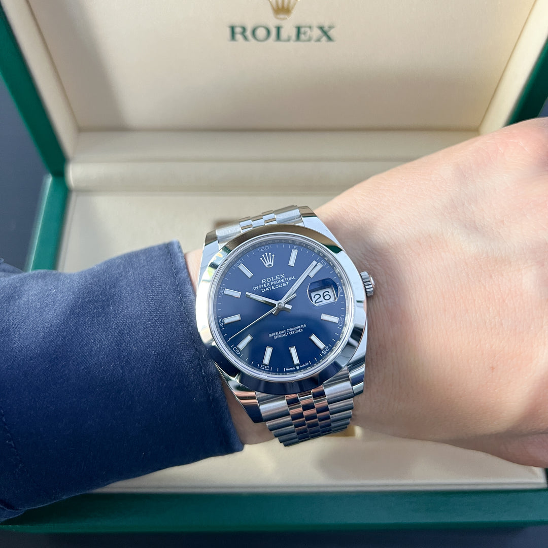Rolex Datejust41 41mm Steel Blue Dial Stick Markers 2025 Ref m126300-0002 (#946)