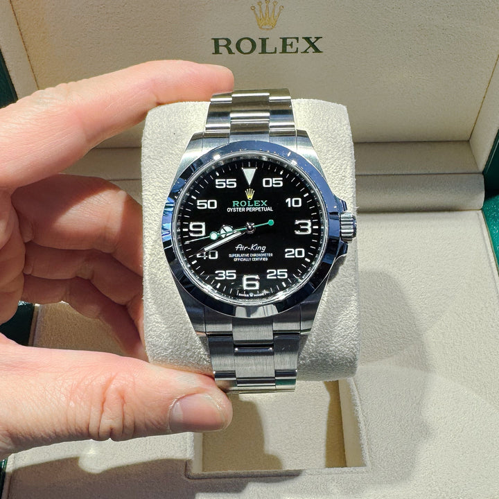 Rolex Air King 40mm Steel Black Dial Numeral Markers 2025 Ref m126900-0001 (#987)