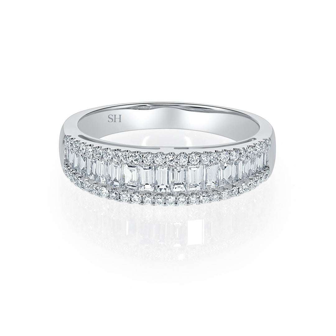 Tapered Baguette Diamond Panel with Pave Trim (slim) - W0445