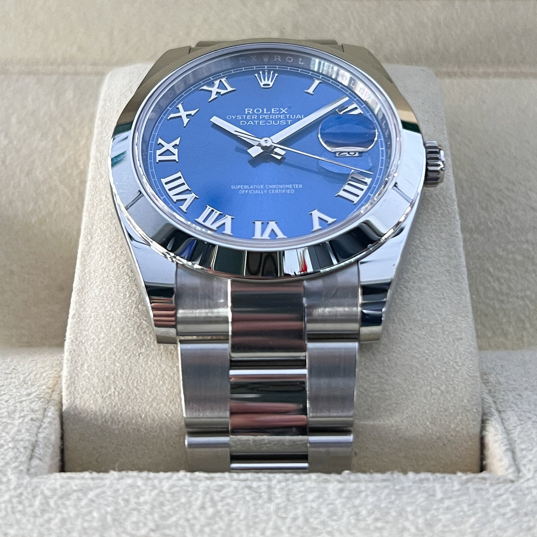 Rolex Datejust41 41mm Steel Azzurro Blue Dial Numeral Markers 2025 Ref m126300-0017 (#1026)