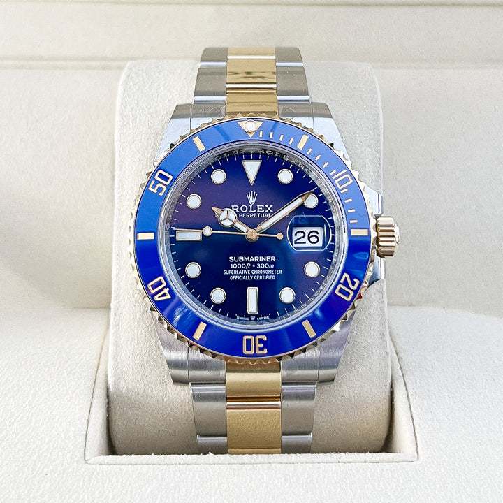 Rolex Submariner-Date 41mm 'Bluesy' Steel/YG Blue Dial Button Markers 2025 Ref m126613lb-0002 (#1085)