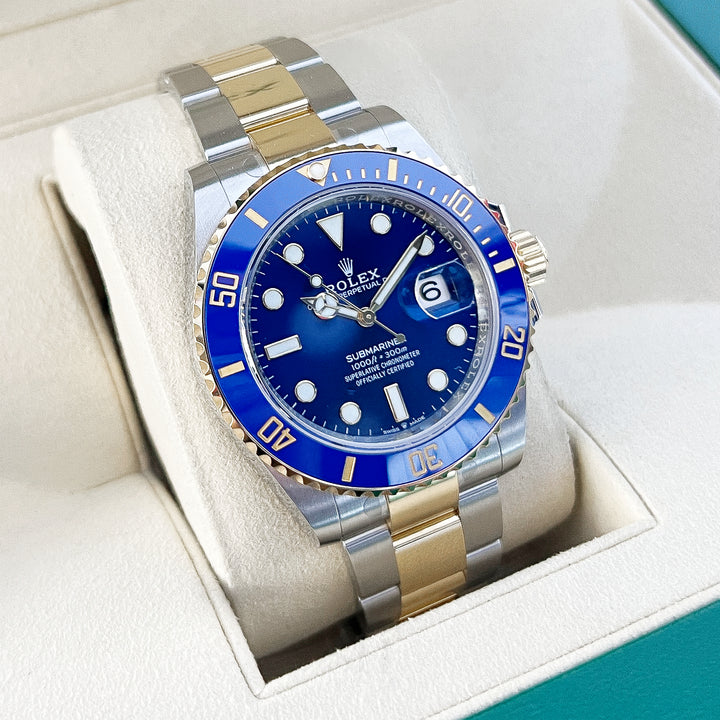Rolex Submariner-Date 41mm 'Bluesy' Steel/YG Blue Dial Button Markers 2025 Ref m126613lb-0002 (#1085)