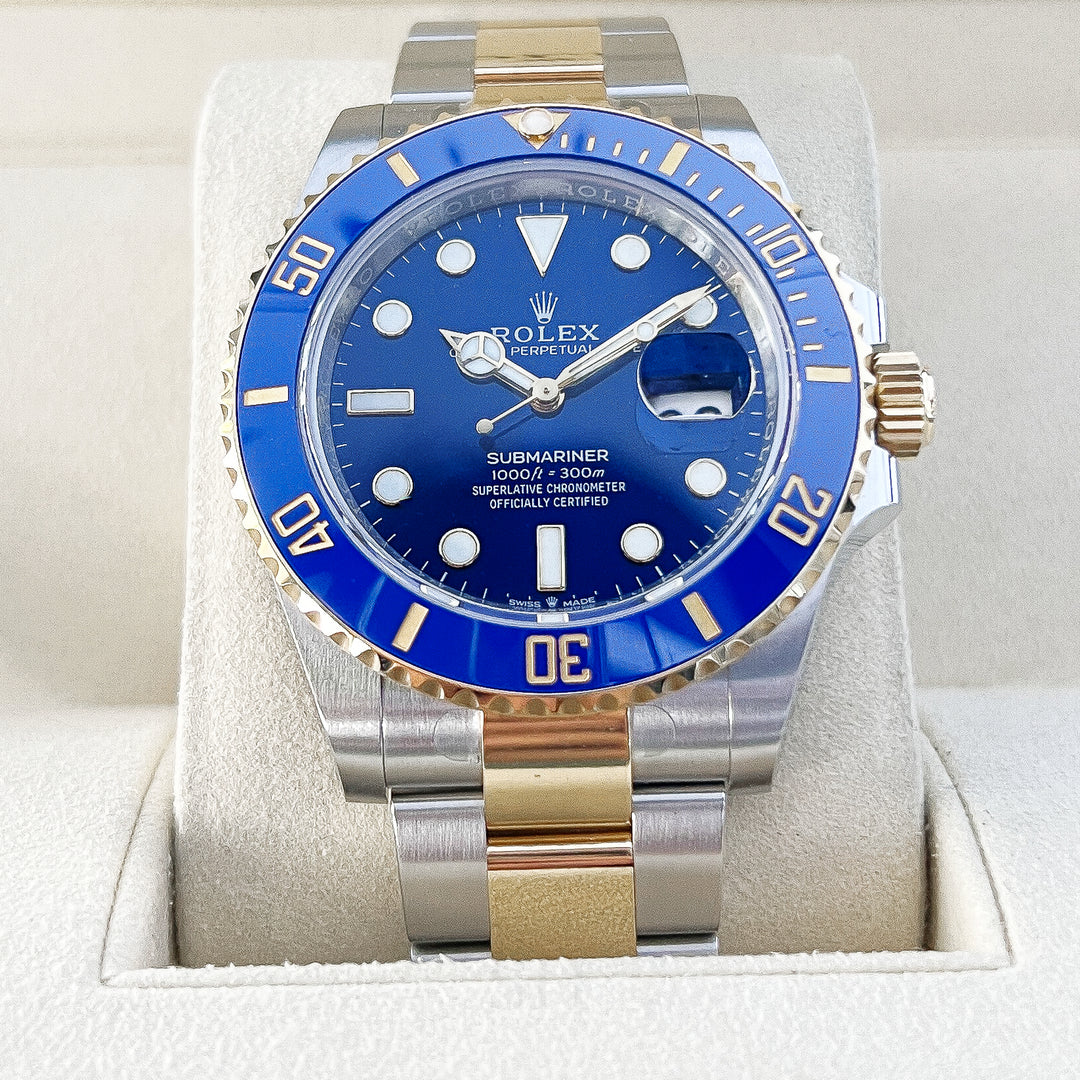Rolex Submariner-Date 41mm 'Bluesy' Steel/YG Blue Dial Button Markers 2025 Ref m126613lb-0002 (#1085)