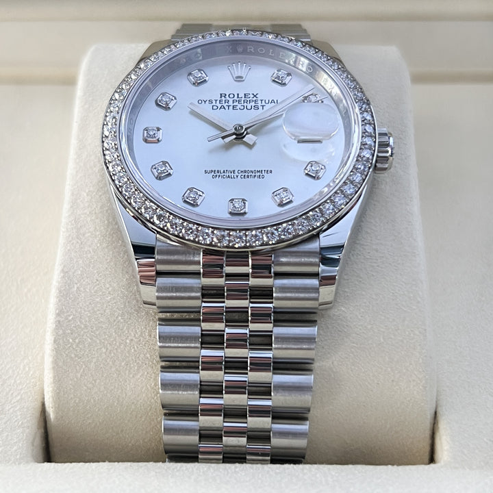 Rolex Datejust36 36mm Steel/WG MOP Dial Diamond Markers 2025 Ref m126284rbr-0011 (#1053)