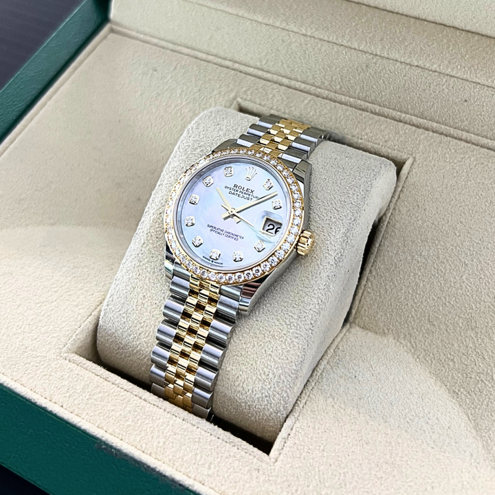 Rolex Datejust31 31mm Steel/YG MOP Dial Diamond Markers 2024 Ref m278383rbr-0028 (#845)