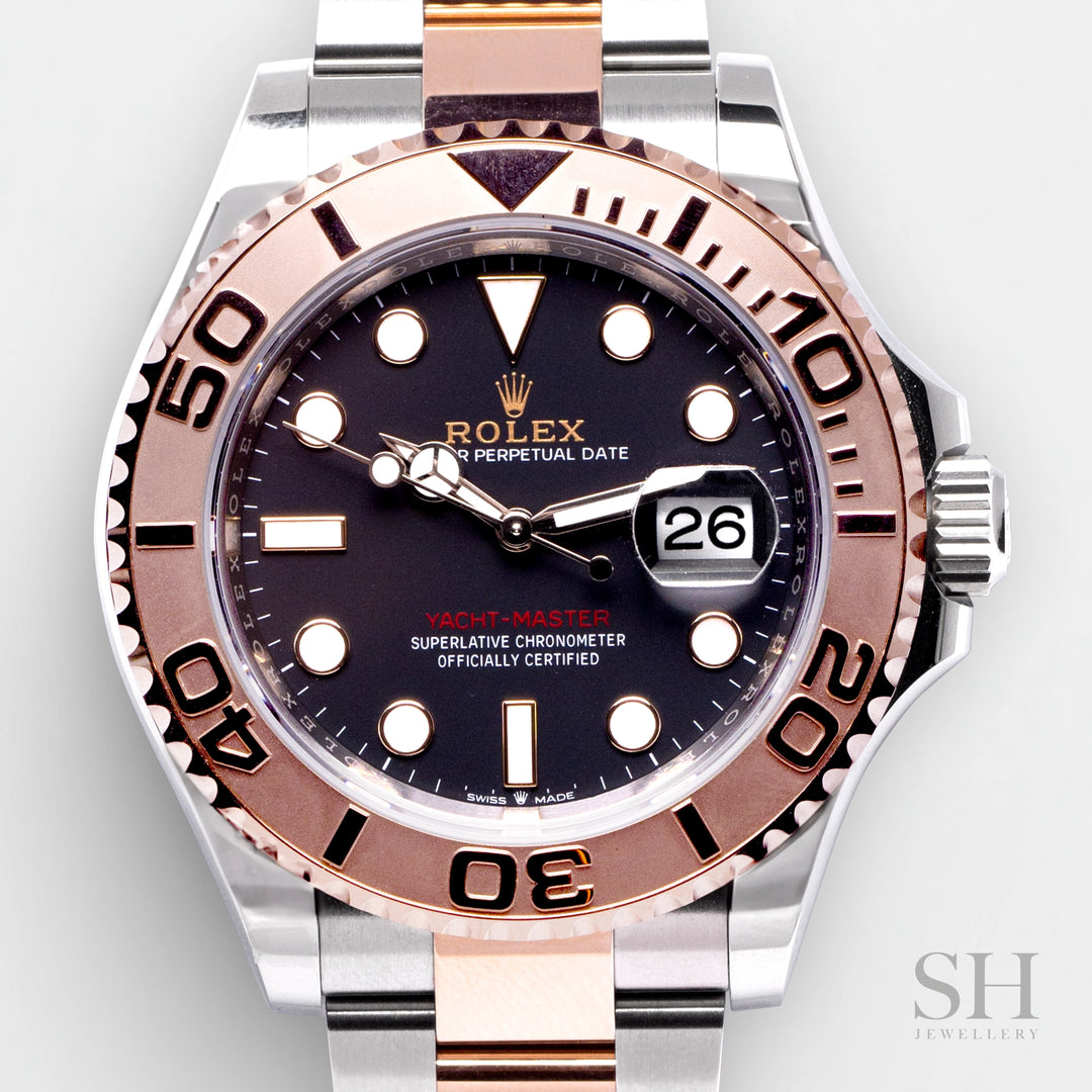 Rolex Yacht-Master 40mm Steel/RG Black Dial Button Markers 2023 Ref m126621-0001 (#332)