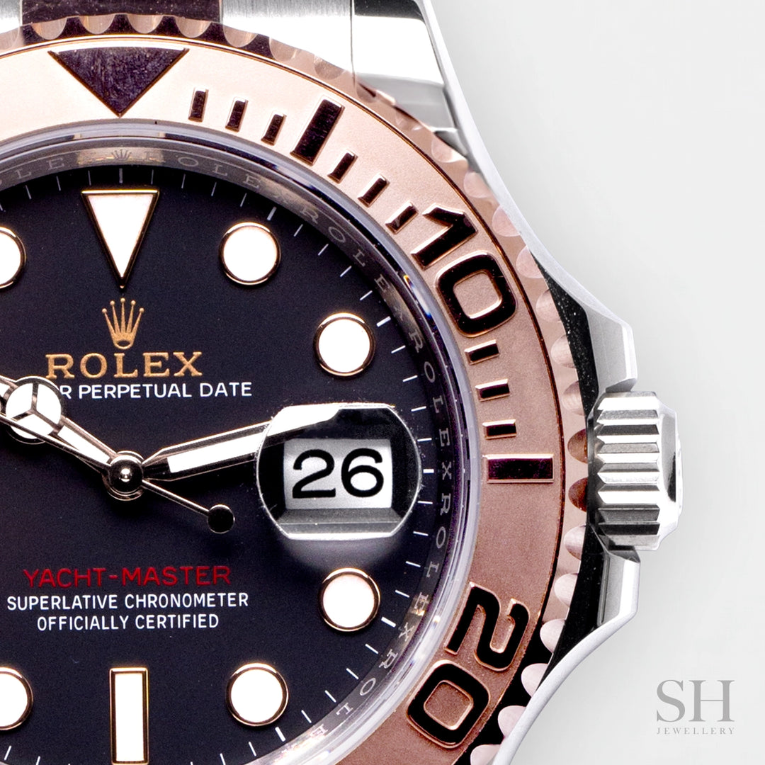 Rolex Yacht-Master 40mm Steel/RG Black Dial Button Markers 2023 Ref m126621-0001 (#332)