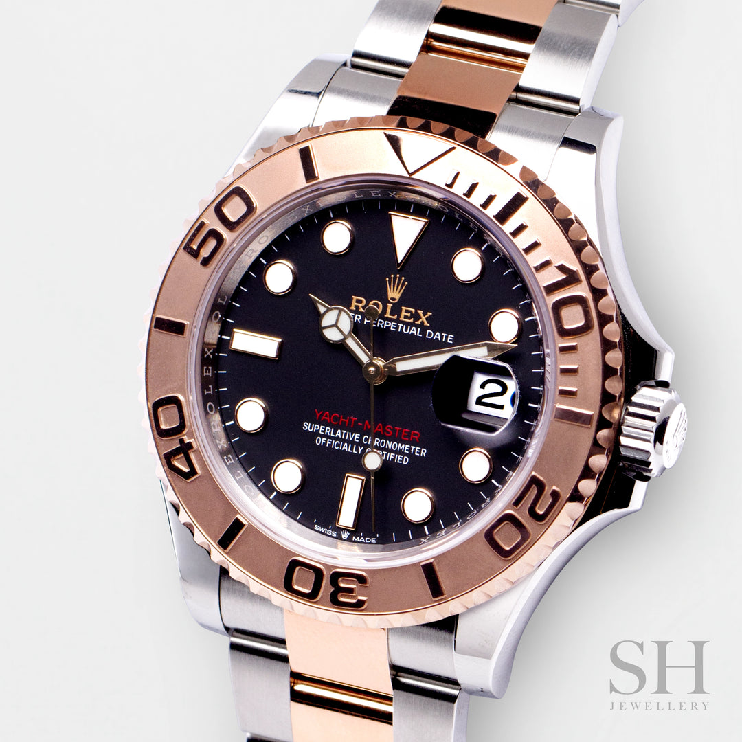 Rolex Yacht-Master 40mm Steel/RG Black Dial Button Markers 2023 Ref m126621-0001 (#332)