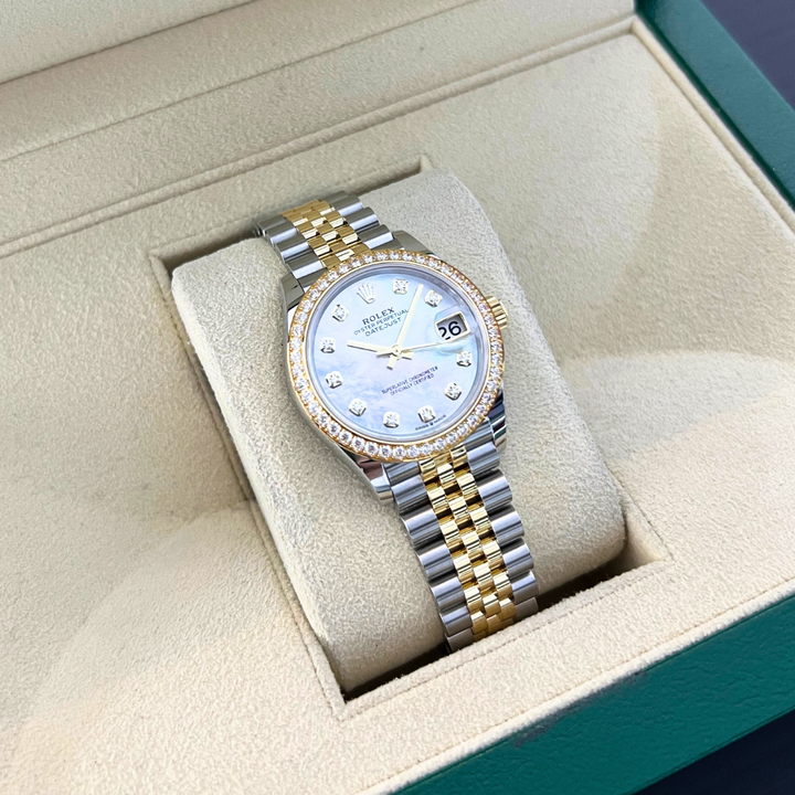 Rolex Datejust31 31mm Steel/YG MOP Dial Diamond Markers 2024 Ref m278383rbr-0028 (#845)