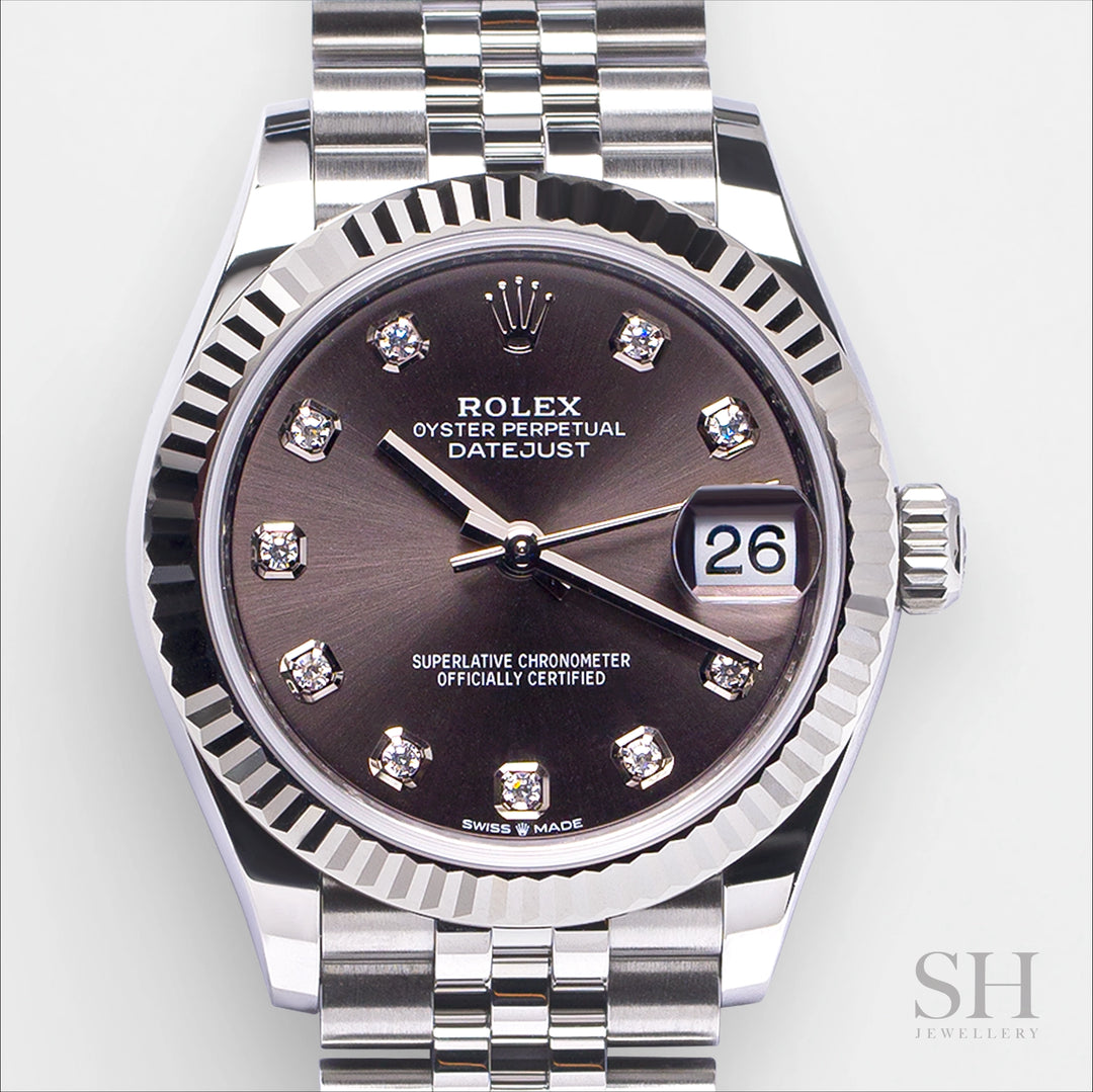 Rolex Datejust31 31mm Steel/WG Dark Grey Dial Diamond Markers 2023 Ref m278274-0008 (#405)