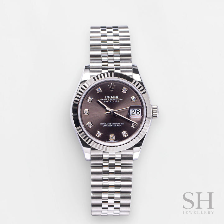 Rolex Datejust31 31mm Steel/WG Dark Grey Dial Diamond Markers 2023 Ref m278274-0008 (#405)