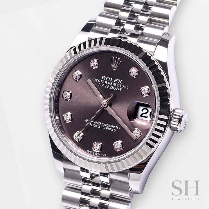 Rolex Datejust31 31mm Steel/WG Dark Grey Dial Diamond Markers 2023 Ref m278274-0008 (#405)