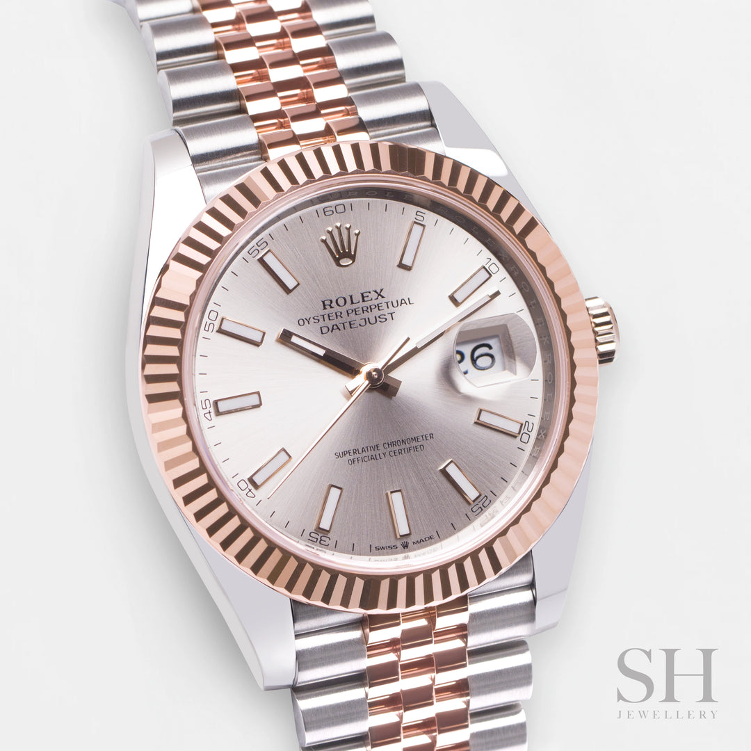 Rolex Datejust41 41mm Steel/RG Sundust Dial Stick Markers 2024 Ref m126331-0010 (#654)