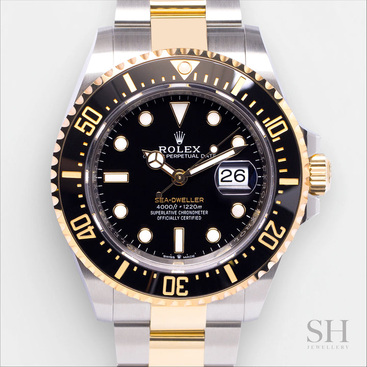 Rolex Sea-Dweller 43mm Steel/YG Black Dial Button Markers 2024 Ref m126603-0001 (#768)