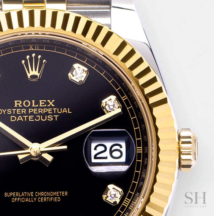 Rolex Datejust41 41mm Steel/YG Black Dial Diamond Markers 2025 Ref m126333-0006 (#928)