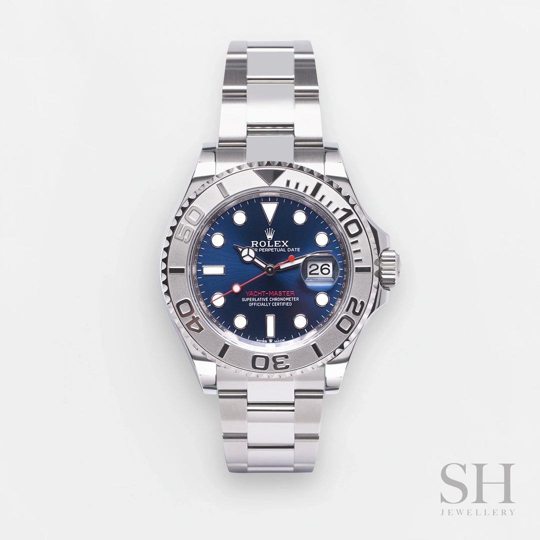 Rolex Yacht-Master40 40mm Steel/Plat Blue Dial Button Markers 2024 Ref m126622-0002 (#873)