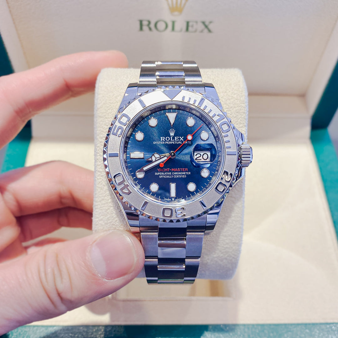 Rolex Yacht-Master40 40mm Steel/Plat Blue Dial Button Markers 2024 Ref m126622-0002 (#873)