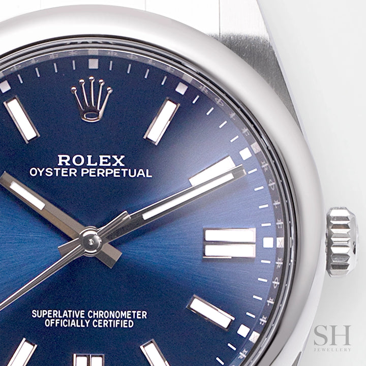 Rolex Oyster Perpetual41 41mm Steel Blue Dial Stick Markers 2025 Ref m124300-0003 (#897)